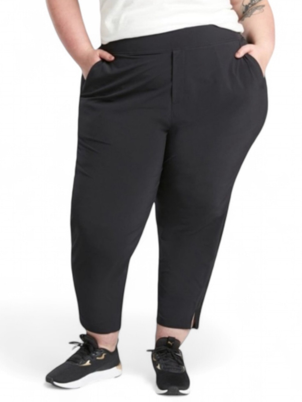 Athleta Brooklyn ankle pants black‎ plus size stretch
